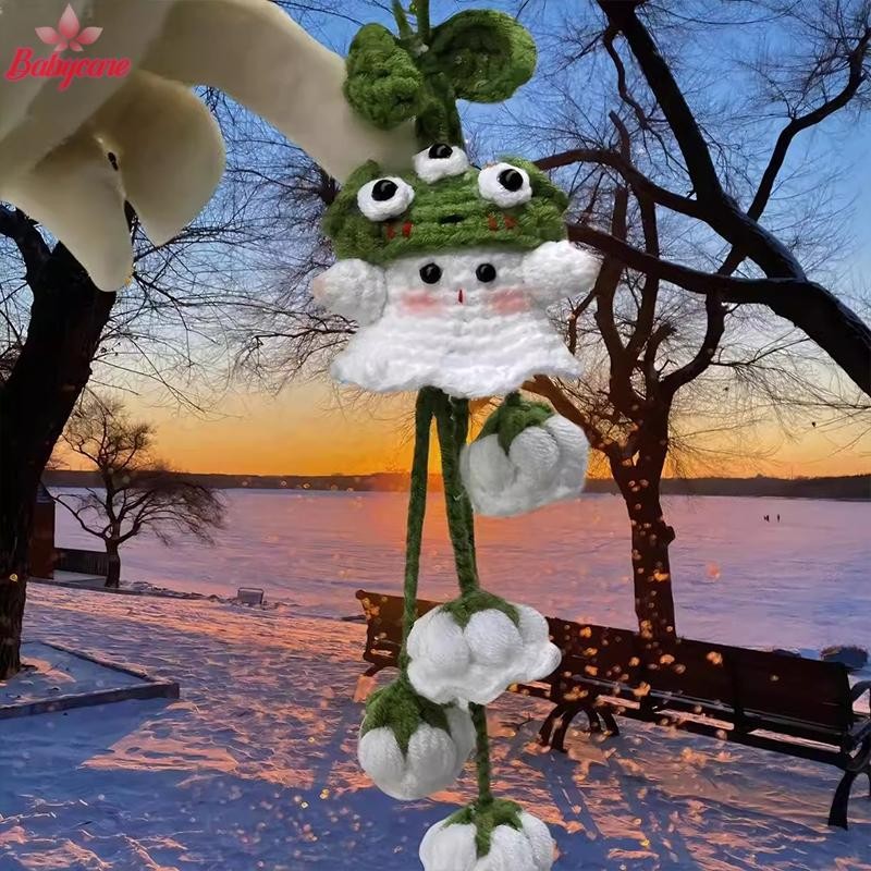 Byce> ขนสัตว์โครเชต์ผีน้อยน่ารัก Lily Of The Valley จี้ดอกไม้ถักด้วยมือ DIY วัสดุกระเป๋าจี้รถจี้น่ารักใหม่ - รูปที่ 7