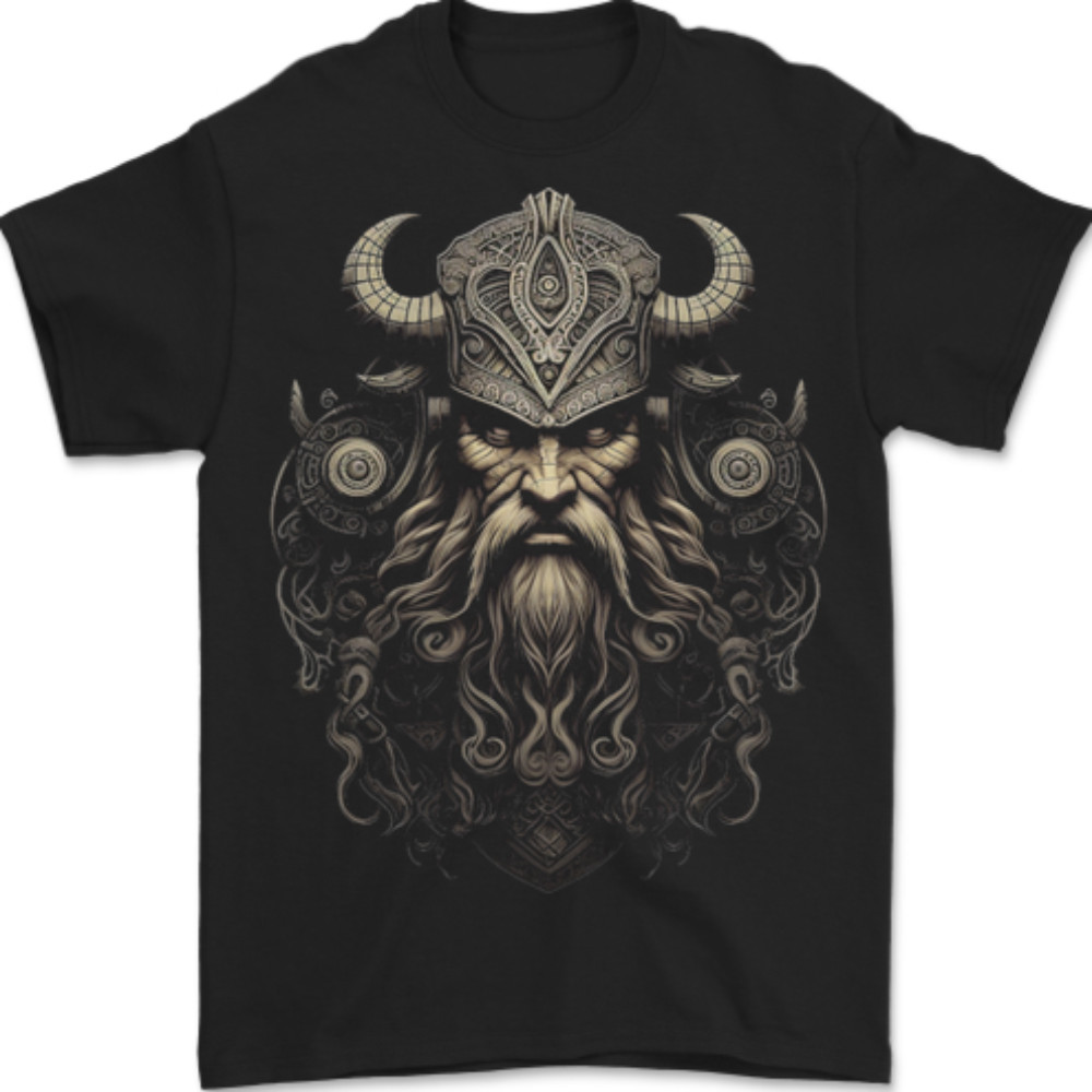 A Viking Warrior Chief Mens Funny Fashion Casual T-Shirt Cotton 100%