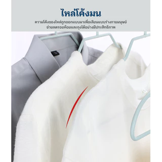 ไม้แขวนเสื้อผ้า (1แพ็ค 10 ชิ้น) ไม้แขวนเสื้อสแตนเลสหุ้มยางกันลื่น ทนทานใช้งานได้ยาวนาน