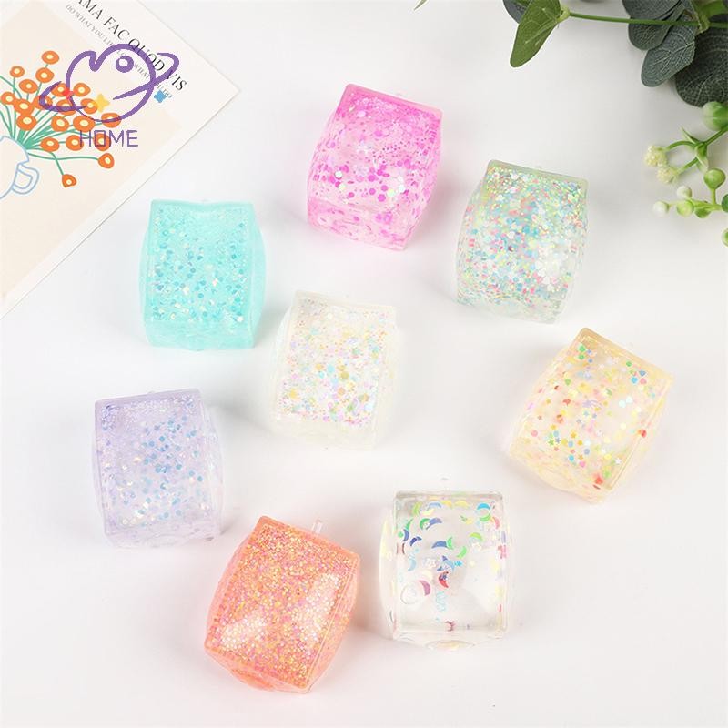 [mayhome] 1 ชิ้น Maltose จําลองเต้าหู้ก้อนน้ําแข็งขนาดเล็ก TPR บล็อก Dpression ของเล่นป้องกันความเครียดช้า Rebound Polar Light ของเล่นบีบสีสันสดใส {TH} - รูปที่ 2