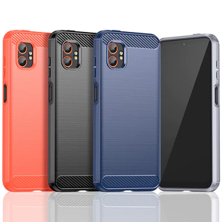 สําหรับ Samsung Galaxy XCover 7 Pro Soft Brushed Textured คาร์บอนไฟเบอร์กันกระแทก