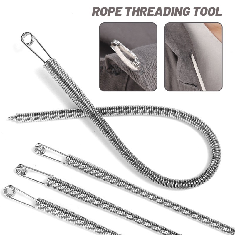 1/2/4 ชิ้นใหม่โลหะ Drawstring Threader เข็ม Stick เครื่องมือเปลี่ยนสําหรับกางเกงเชือก Easy Spring Threading เครื่องมือ