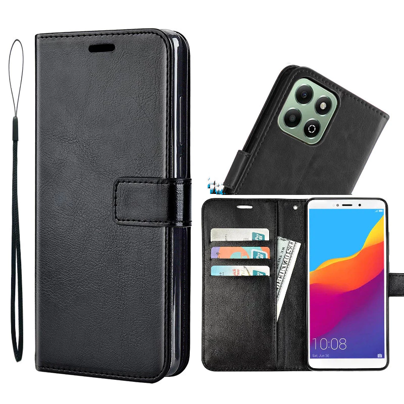 เคส HONOR X6B JDY-LX1 X6A X6B JDY-LX2 x6a x6b x6c ปลอกธุรกิจหนังพับหัวเข็มขัดกระเป๋าพร้อมกระเป๋าสตางค์เชือกและเคสโทรศัพท์ 5WUL