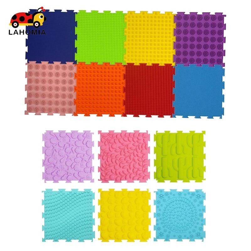 LAHOMIA นวดเกมเสื่อเด็กเล่นเสื่อนวดเท้า Sensory Mat Sensory กระเบื้องสี Perception สําหรับผู้ใหญ่ในร่มเด็กห้อง