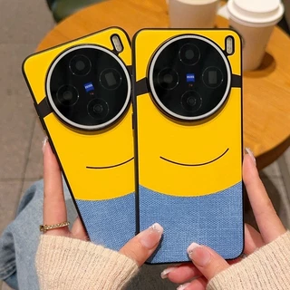 Thin & Light Minions Eyes Design Spliced หนังสําหรับ Vivo X200 Ultra X200S X200 Pro Mini X300 Pro X300 ฝาครอบโทรศัพท์ปลอก