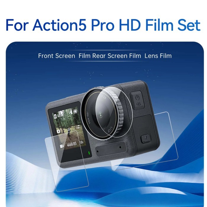 TELESIN S6-FLM-09-DJ Ultra Screen Film Anti-Scratch Set สําหรับ DJI Osmo Action 5 Pro ชุดฟิล์มกระจกน