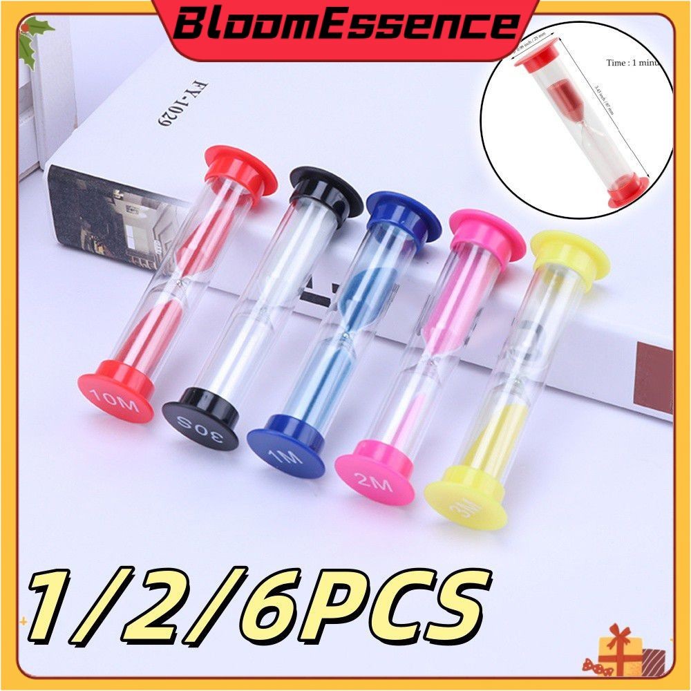 【COD】นาฬิกาทรายพลาสติก 6 ชิ้น 30 วินาที/1/2/3/5/10 นาที นาฬิกาทรายสีสันสดใส นาฬิกาจับเวลาสำหรับตกแต่งบ้าน ของขวัญนักเรียน 【BloomEssence】