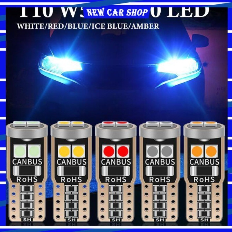 NEW1PCS T10 ไฟ LED park รถ W5W canbus light 6SMD 3030 ไฟ LED เครื่องมือหลอดไฟ Wedge แผ่นโดมไฟไม่มีข้อผิดพลาด 12V 6000K รถรถจักรยานยนต์