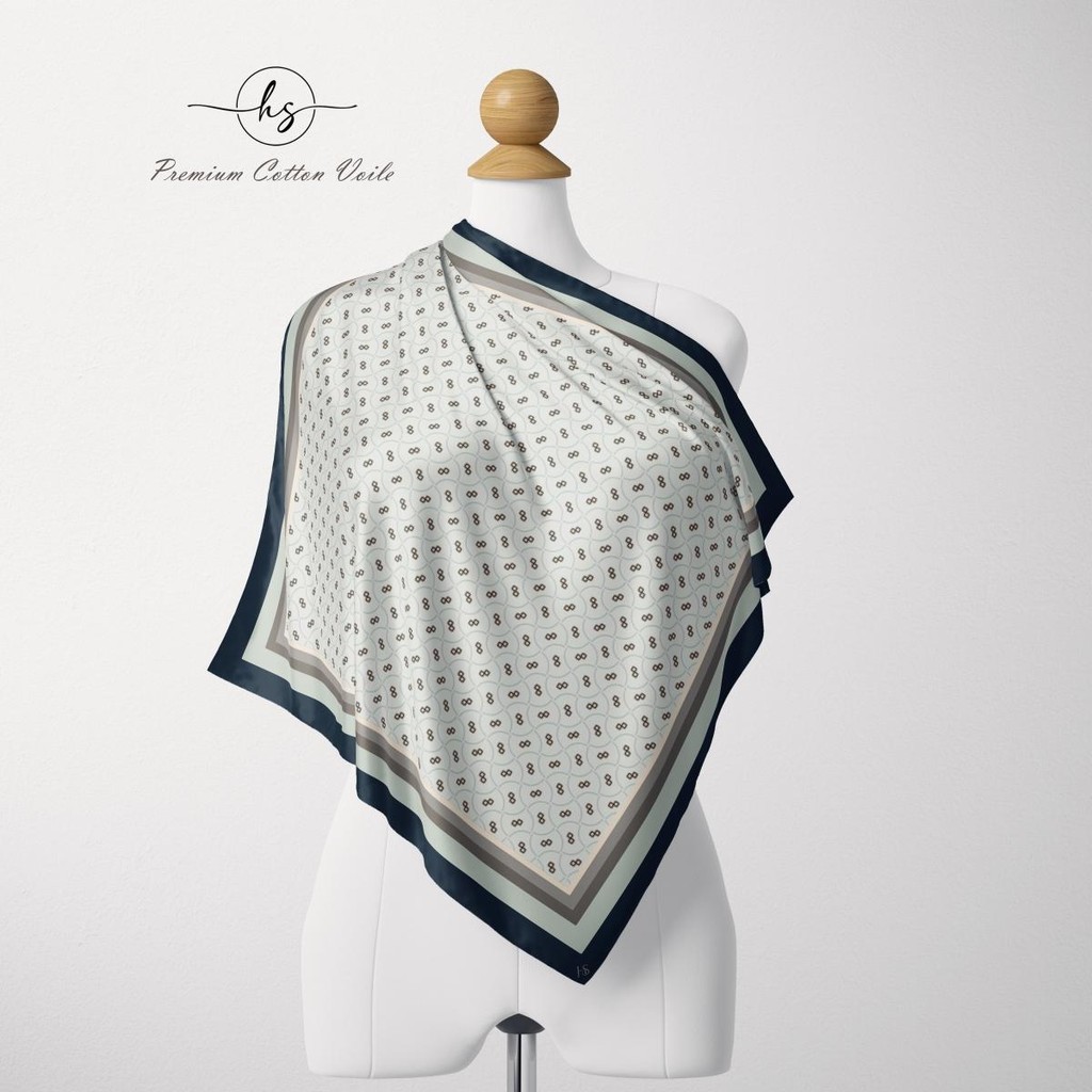 HARMONY M Tudung Bawal Cotton Voile PREMIUM Square Hijab พิมพ์ B45+