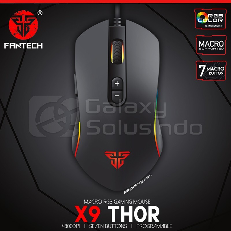 เมาส์สําหรับเล่นเกม Fantech X9 THOR Macro RGB