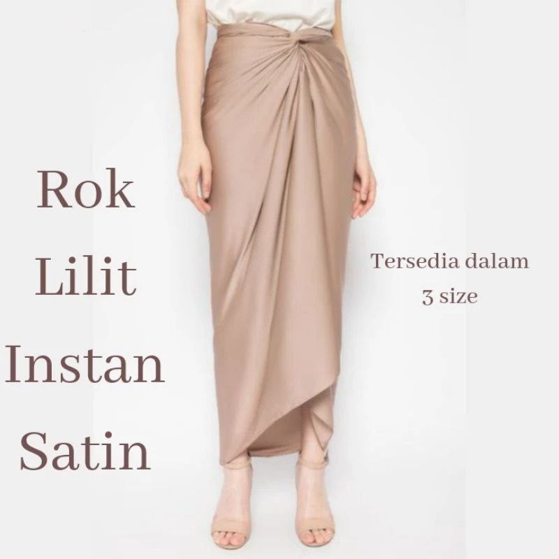 Vogue Fashion Plain Satin Wrap Skirt Free Ring Buckle / Wrap Skirt / Graduation kebaya bottom for We