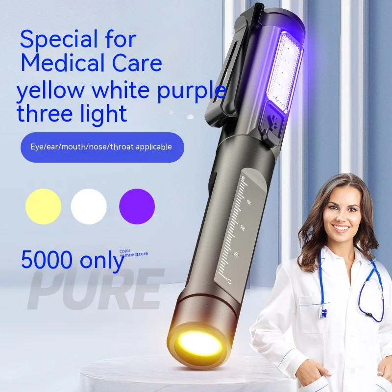 Professional Medical Pen Light Handy ไฟฉาย LED แบบชาร์จไฟได้ First Aid Medical Doctor พยาบาลแบบพกพาวินิจฉัยเพนไลท์