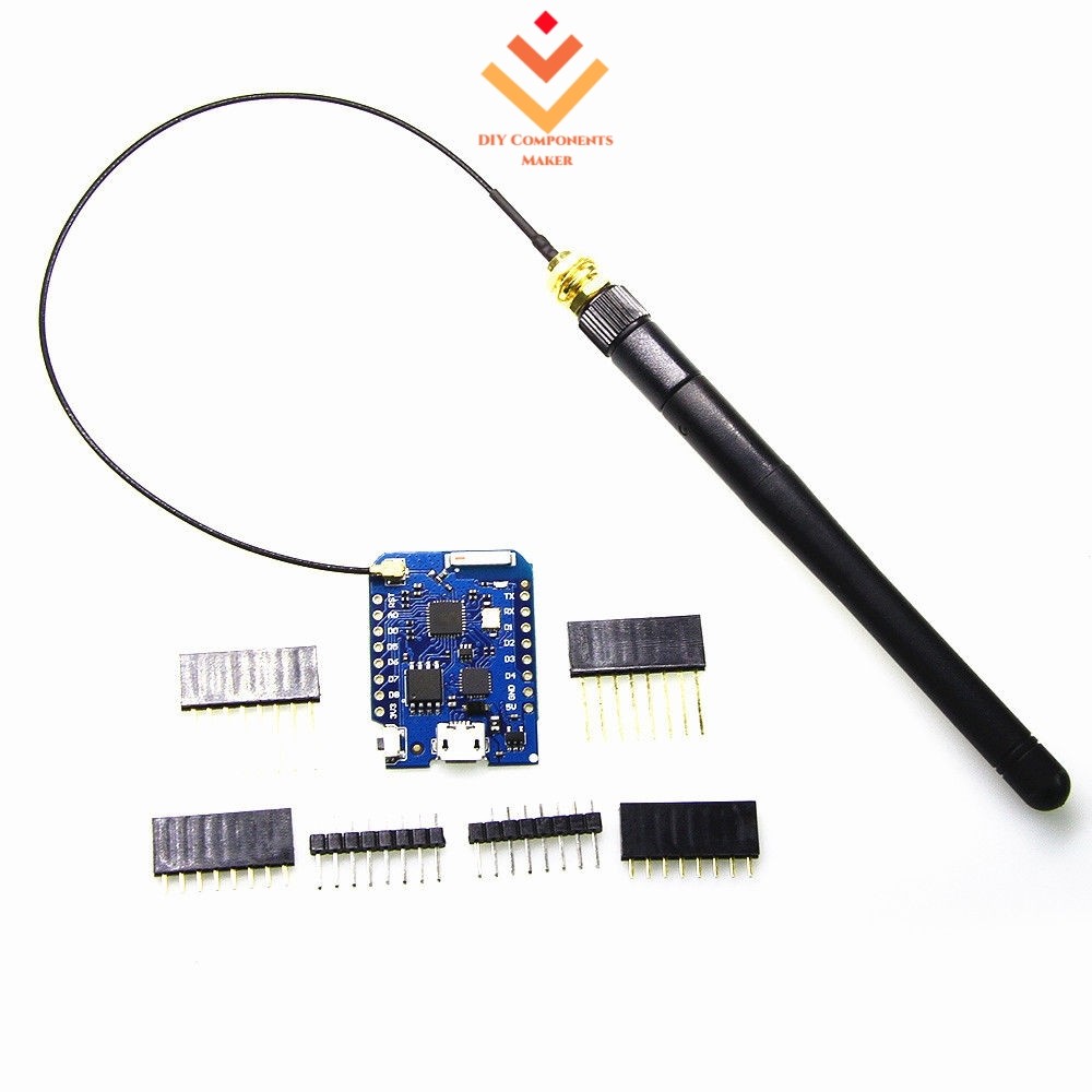 WEMOS D1 mini Pro - 16M ขั้วต่อเสาอากาศภายนอก ESP8266 WIFI + เสาอากาศ