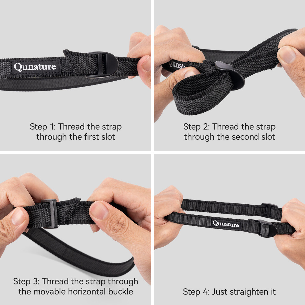 Qunature Multi-Purpose Outdoor Straps Non-Duty กระเป๋าเดินทางเชือก Cargo ระหว่างการเดินทางสายรัดบรรจุสําหรับเต็นท์ถุงนอนกระเป๋าเป้สะพายหลังอุปกรณ์ตั้งแคมป์กลางแจ้ง - รูปที่ 4