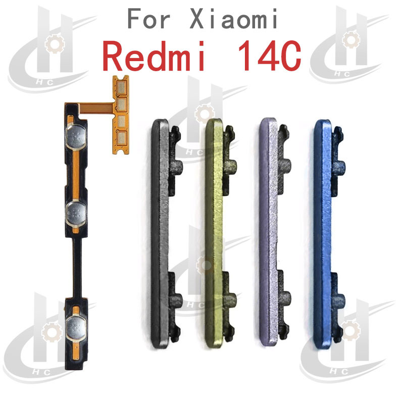 สําหรับ Xiaomi Redmi 14C ปุ่มด้านข้างปรับระดับเสียง Flex Cable Keys ปุ่มปิดปุ่มปรับระดับเสียงขึ้นและลงด้านข้างอะไหล่ทดแทน