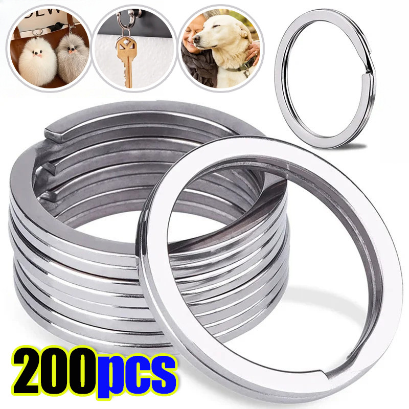 50/100/200 ชิ้น 25 มิลลิเมตรรอบสายแบนแยกแหวนพวงกุญแจ - พวงกุญแจขัดเงา DIY ผลการค้นหา