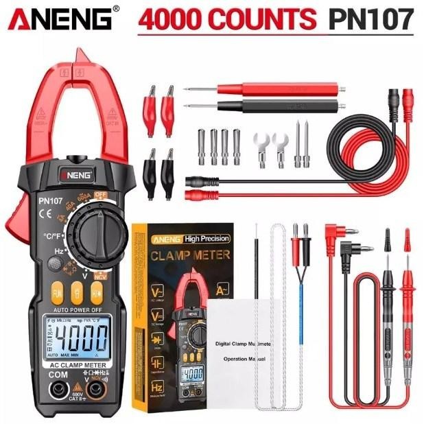 【Hot】ANENG PN107 Digital Clamp Meter โวลต์มิเตอร์แอมป์มิเตอร์ NCV มัลติมิเตอร์ 600A AC Current Teste