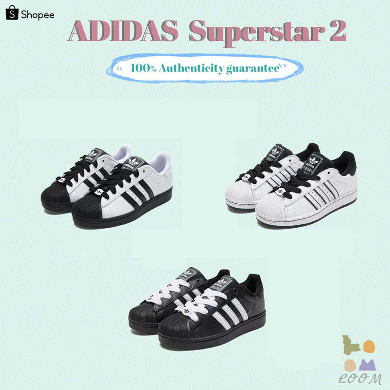 ✨พรีออเดอร์（100% รับประกันของแท้&จากเกาหลี🇰🇷）ADIDAS Superstar 2 รองเท้า (JH5469/JI0124/JI3538) White