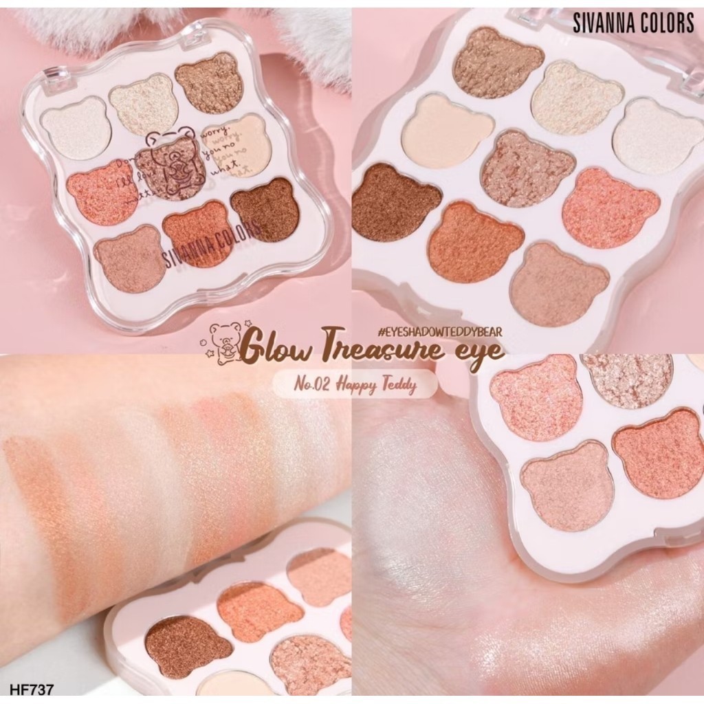พาเลทตา พาเลท ทาตา Sivanna Glow Treasure Eyeshadow #HF737 อายแชโดว์ 9 เฉดสี เกลี่ยง่าย สีสวย ติดทน