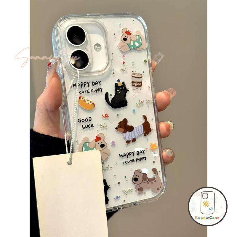 น่ารัก คิตตี้ เคสไอโฟน สำหรับ IPhone 13 15 16 11 12 14 Pro Max XR XS X 7Plus 8Plus Max 15 7 8 Plus SE เปลือกอ่อนโปร่งใส