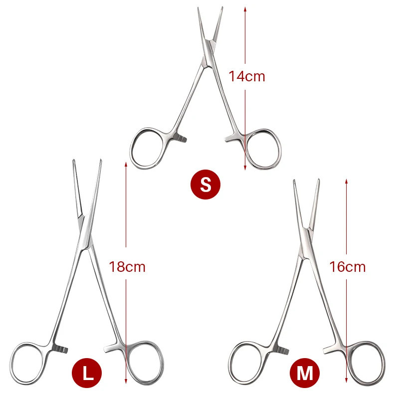 18/16/14cm Stainless Steel Hemostatic Clamp Forceps Surgical Forceps Tool  Hemostatic Forceps Pliers