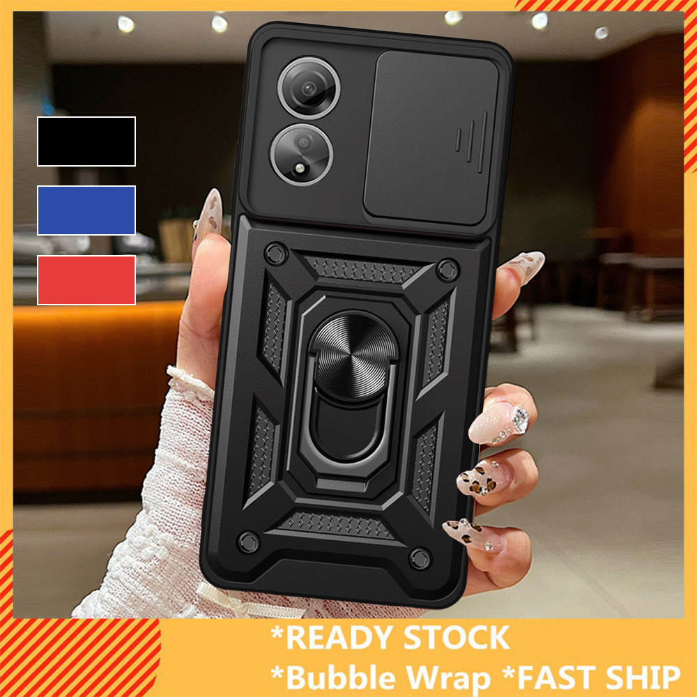 หรูหรากันกระแทกสไลด์เลนส์กล้องกันชนเกราะเคสโทรศัพท์สําหรับOPPO A3 A3X A5 Pro A17 A18 A38 A58 4G A60 A78 4G A78 5G A79 A98
