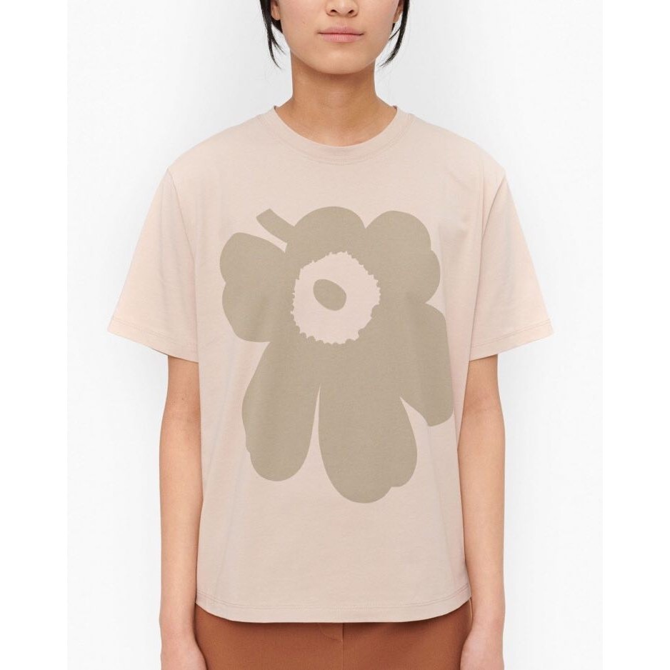 Marime**o Vaikutus Unikko-t-paita Khaki Green Flower Print T-Sleeve Top