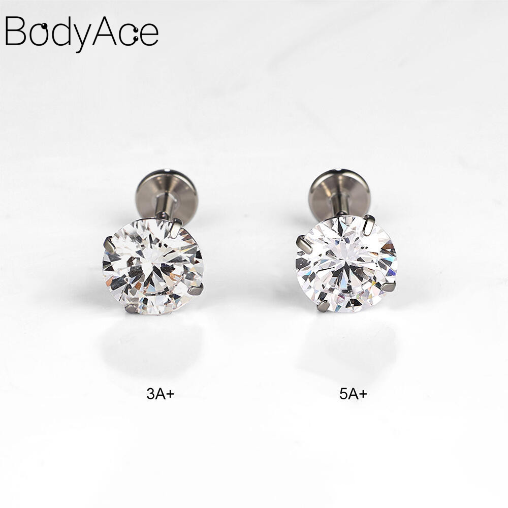 Bodyace 1 Pc สแตนเลสสตีล Lip เจาะ Lobe ต่างหูหูกระดูกอ่อน รูปที่ 2