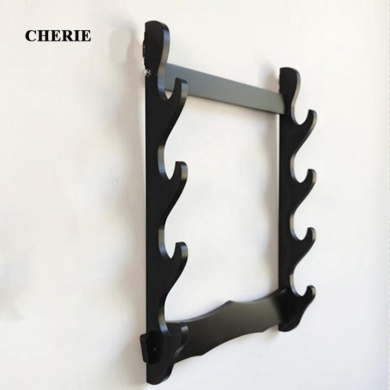 [Cherie] ชั้นวางดาบ Katana รองรับไม้แขวนเสื้อติดผนังที่เก็บของ - รูปที่ 4