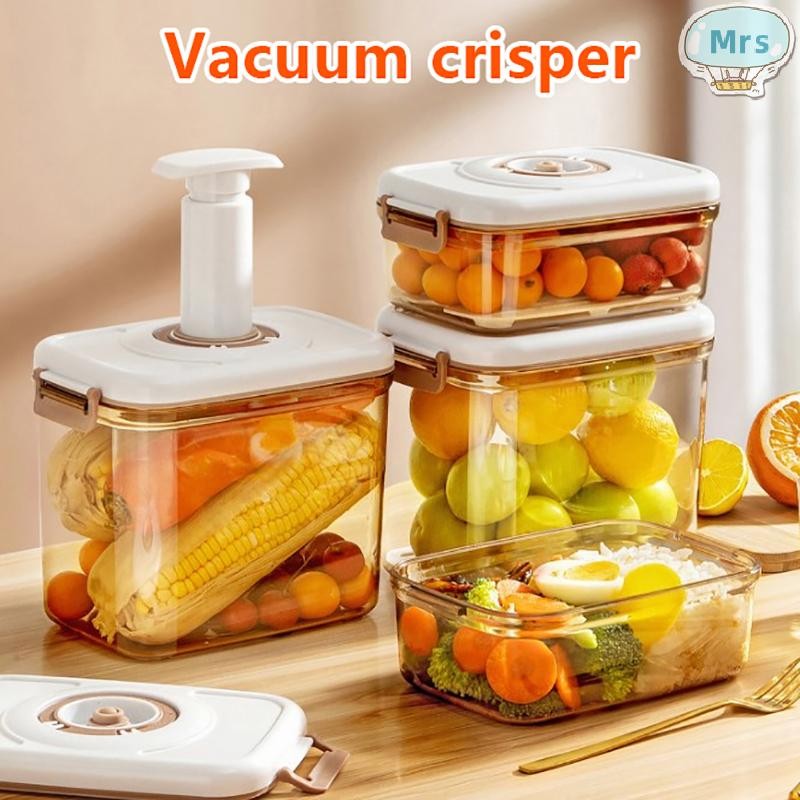 [MR] ห้องครัวกล่องเก็บสูญญากาศขนาดใหญ่ความจุปิดผนึก Fresh-Keeping กล่องโปร่งใสคอนเทนเนอร์ปั๊มสูญญากาศห้องครัว TH