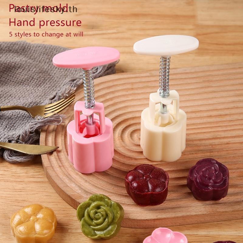 Llth 71g Mooncake แม่พิมพ์เทศกาลกลางฤดูใบไม้ร่วงมือความดันดอกไม้ Moon เค้ก Mould DIY มือ Mooncake ความดัน Fondant ตกแต่งเครื่องมือร้อน