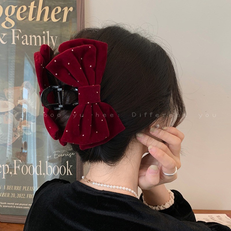 Gypsophila Princess Shark Clip~ Temperament Rhinestone Bow Princess Head Clip คลิปฉลามหญิง ราคา ถูกที่สุด ดีลบีเคเค แกลเลอรีภาพที่ 2