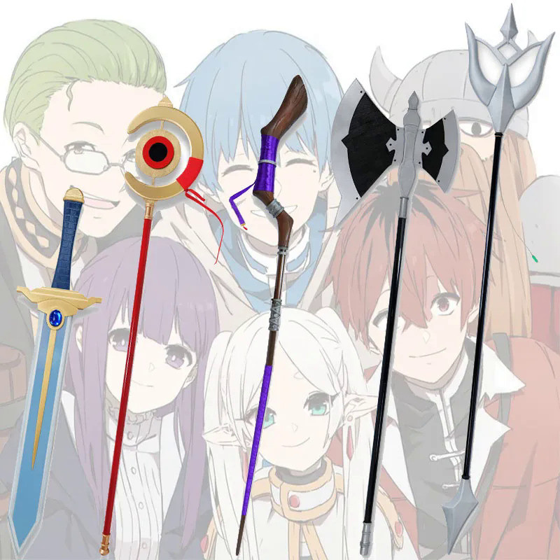 Anime Frieren At The Funeral Cosplay Staffs Performance Cos Props Fern Himmel Sword Toy Wooden Eisen