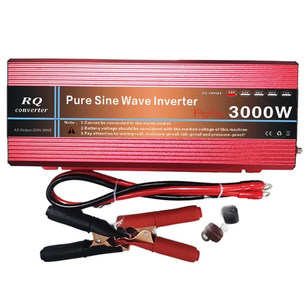 RQ3000W อินเวอร์เตอร์  มีหน้าจอแสดงผล แปลงไฟจาก 12V 24V เป็นAC220V แปลงไฟ inverter pure sinewave CJ 