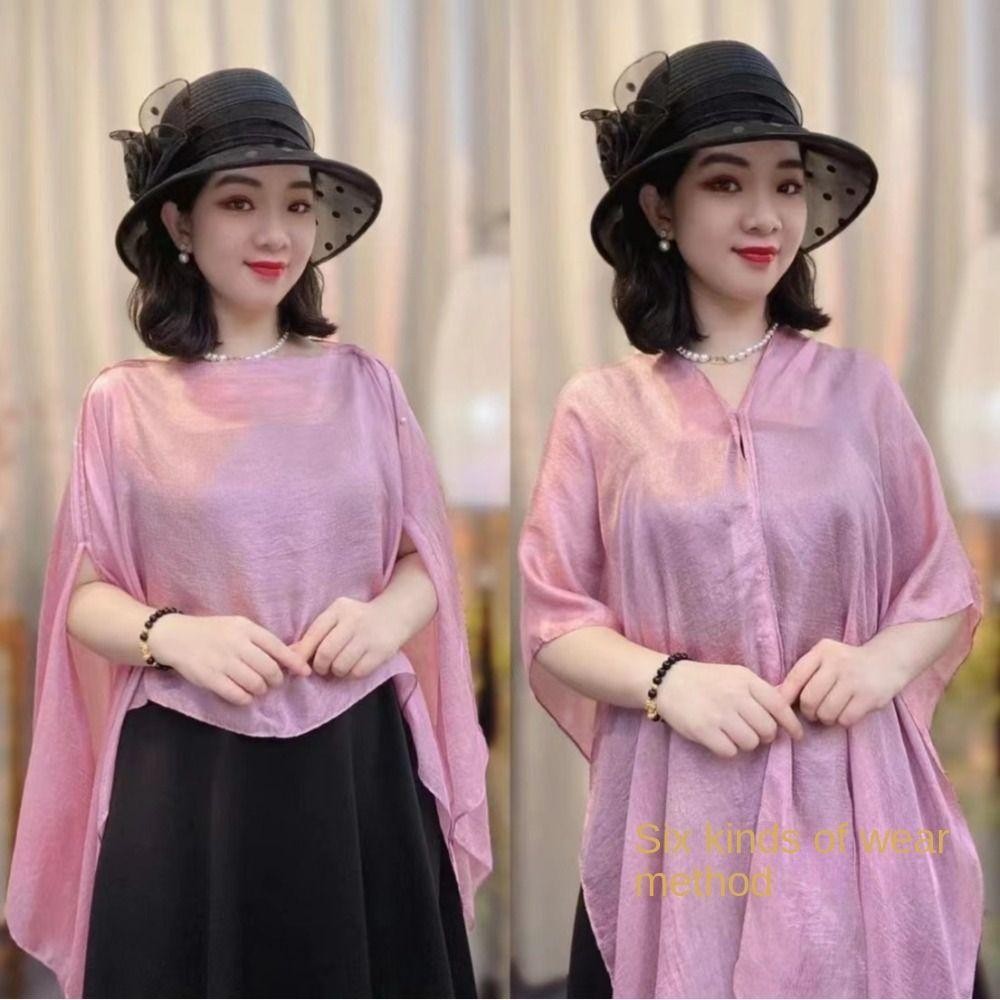 DOOUR ผู้หญิงผ้าคลุมไหล่,ยาวสีบริสุทธิ์ชุดราตรี,ผ้าพันคอด้านบนเสื้อชีฟองแจ็คเก็ต Capes หญิงสาว - รูปที่ 5