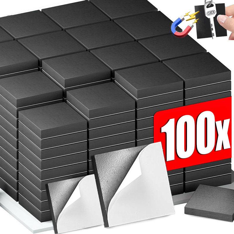 50/100 ชิ้น Self กาวแผ่นแม่เหล็ก - แม่เหล็กอ่อนสติกเกอร์ยางสําหรับตู้เย็นในครัวเรือน - DIY Craft ตู้เย็นตกแต่ง