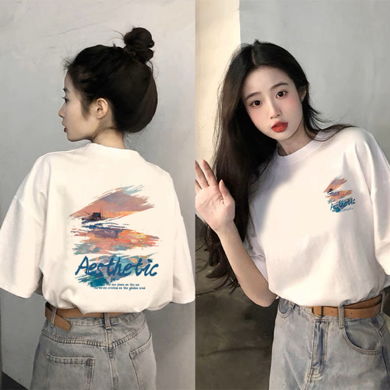 เสื้อยืดสกรีนลายวินเทจ oversize เสื้อผ้าแฟชั่นสาวอวบ เสื้อโอเวอร์ไซส์ผู้หญิง ไซส์ใหญ่  สินค้าใหม่  เนื้อผ้านิ่มๆใส่สบาย