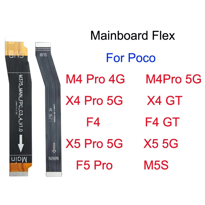 สําหรับ Poco M4 M5 X4 X5 F4 F5 Pro GT 4G 5G M5S Original Mother Board Flex เมนบอร์ด Flex Flex เมนบอร
