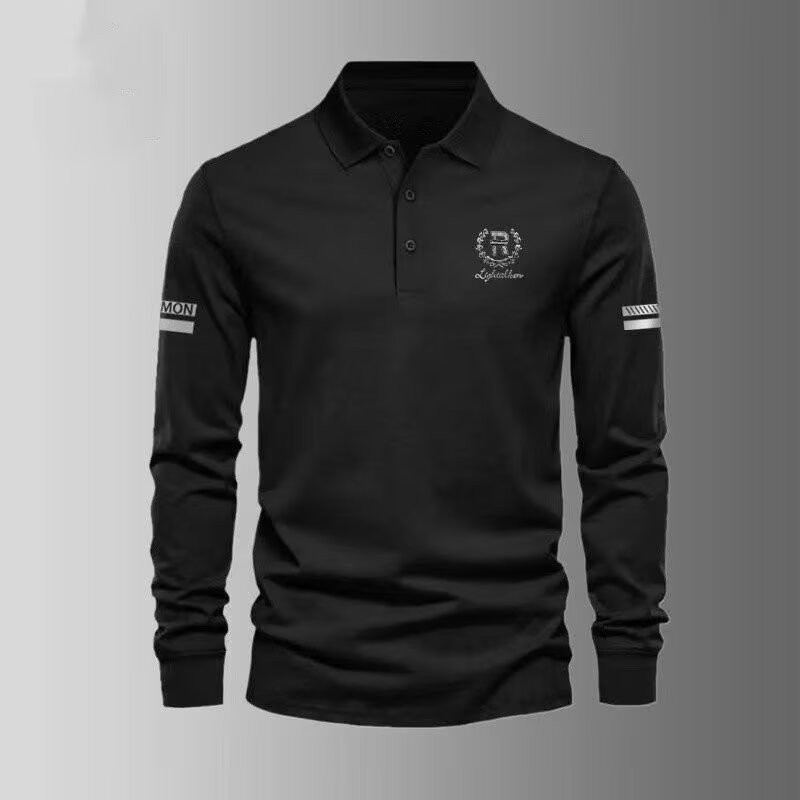 เสื้อโปโลผู้ชายพิมพ์ลายแฟชั่นธุรกิจลำลอง