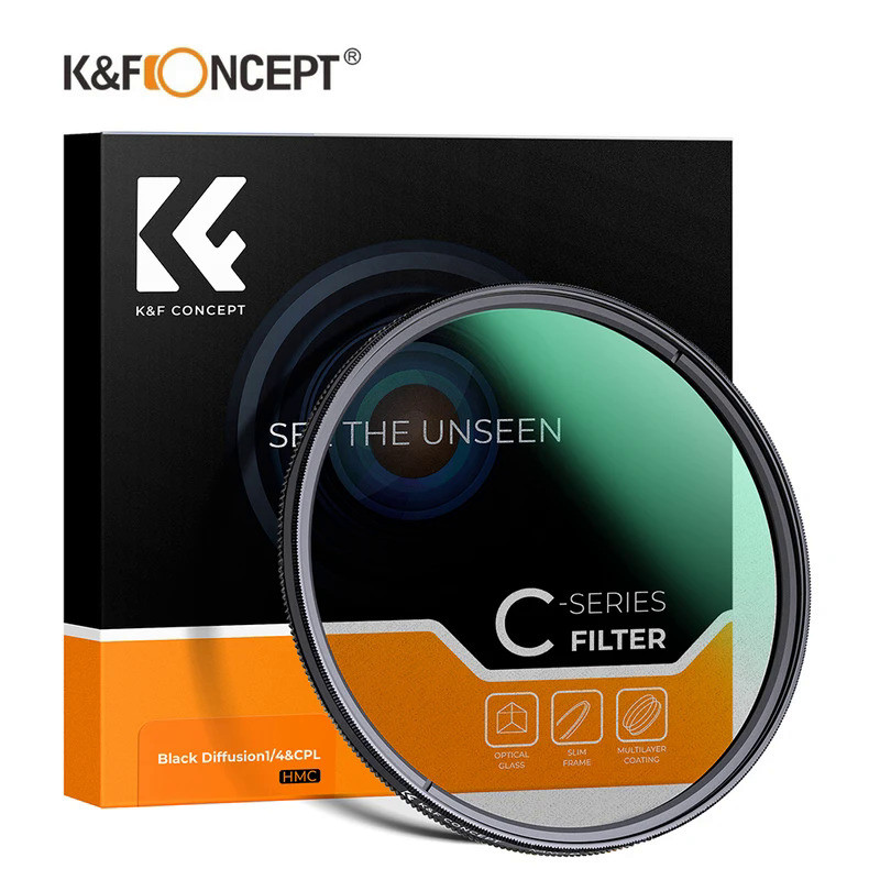 K&F Concept Nano-C Black Mist Diffusion 1/4 & Polarization 2in1 Filter Dreamy Atmosphere 37mm 49mm 5