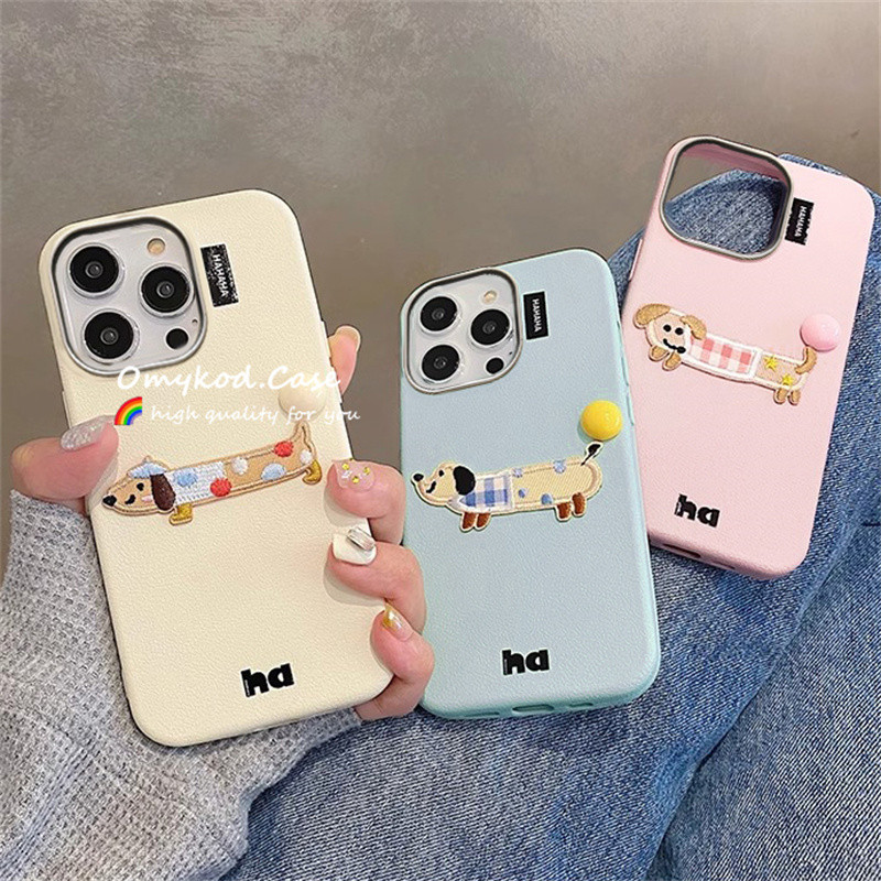 3dตุ๊กตาปลอกสําหรับoppo A3s A7 A31 A5 A92A53 A95 A94 A93 A16k A15 A16 A38 A57 A98 A76 A78 A79 A60 เคสโทรศัพท์INSเกาหลีกันกระแทกสุนัขเย็บปักถักร้อยป้องกันสุนัข