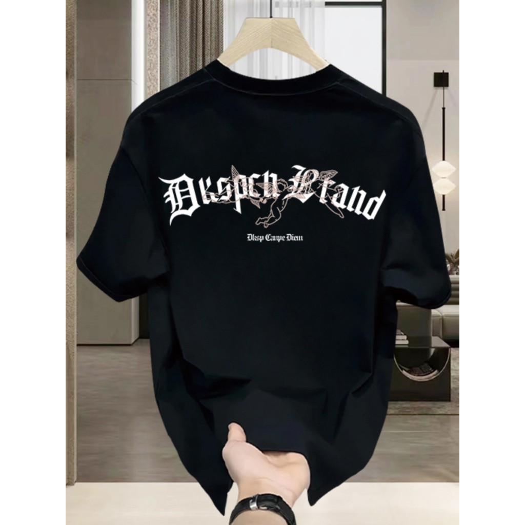 【ส่งจากไทย】เสื้อยืดลําลอง แขนสั้น คอกลม พิมพ์ลายตัวอักษร แฟชั่นสําหรับผู้ชาย และผู้หญิง