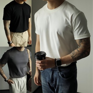 เสื้อยืดสีพื้น 100%ผ้าคอตตอน แขนสั้น คอกลม ผ้าคอตตอน ผ้านุ่ม…