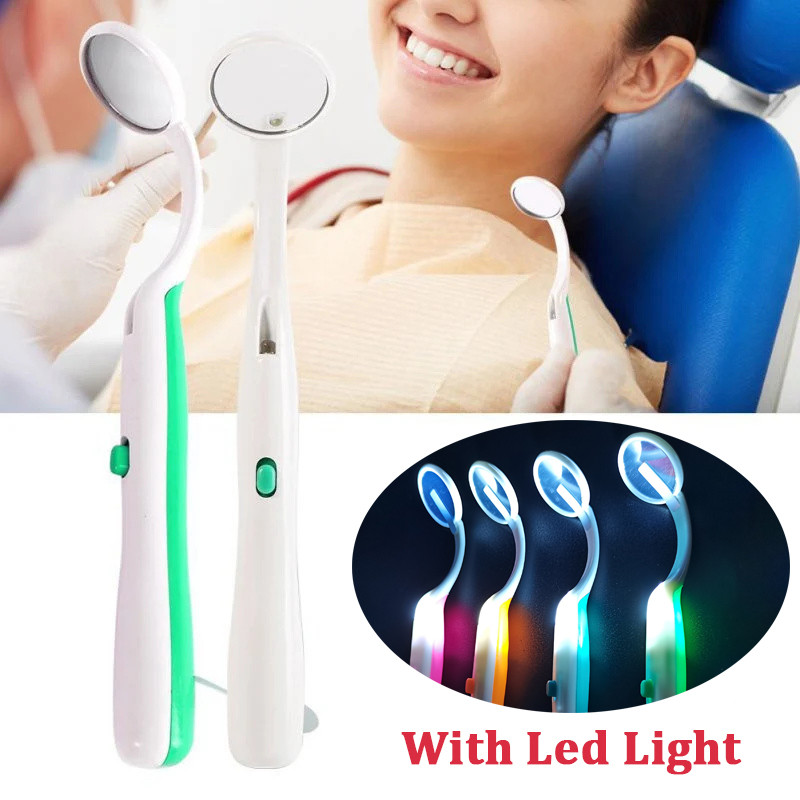 กระจกทันตกรรมพร้อมไฟ LED ตรวจฟัน เครื่องมือปากกระจกช่องปาก Super Bright Anti-fog ดูแลฟัน
