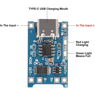 5pcs 1A 18650 แบตเตอรี่ลิเธียมป้องกัน Type-c/Micro/Mini USB ชาร์จโมดูล TP4056 พร้อมป้องกันหนึ่งแผ่นโมดูล
