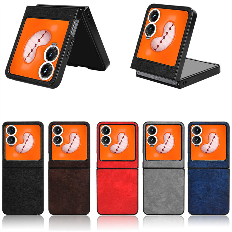 สําหรับ Infinix Zero Flip กันกระแทกเต็มฮาร์ดปกหลังสําหรับ Infinix Zero Flip X6962 รูปแบบลิ้นจี่เคสกั