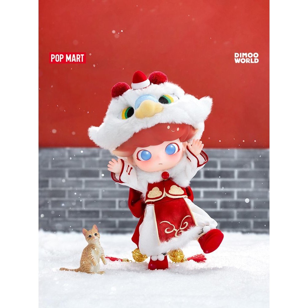Popmart ฟอง Mart dimoo สัตว์1/8ตุ๊กตาเคลื่อนย้ายได้แฟชั่นอินเทรนด์ตุ๊กตาโบราณของขวัญเทศกาลฤดูใบไม้ผลิ