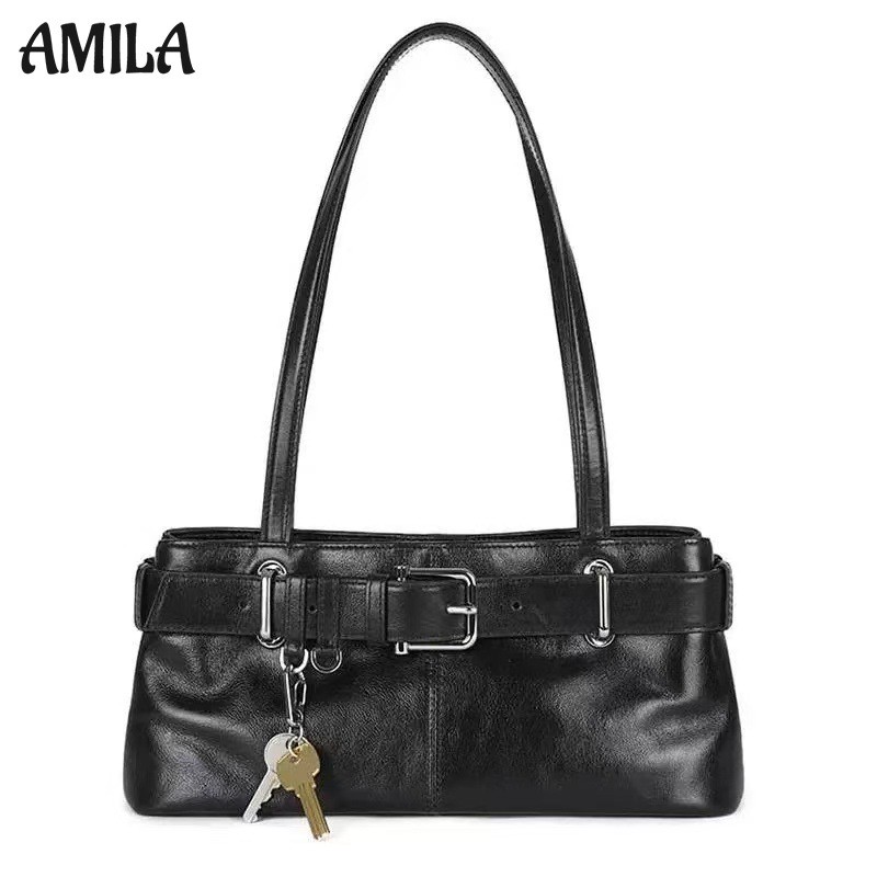 Amila South Korea Niche Design Belt Buckle Underarm Shoulder Bag