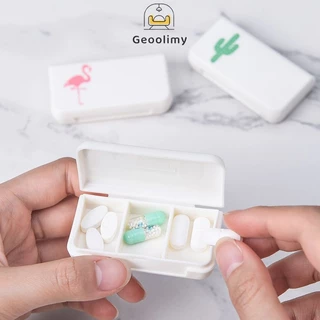 กล่องยาแบบพกพา ขนาดเล็ก แบบพกพา กันน้ํา และความชื้น สําหรับการเดินทาง ธุรกิจ กล่องยาขนาดเล็ก ✨Geoo