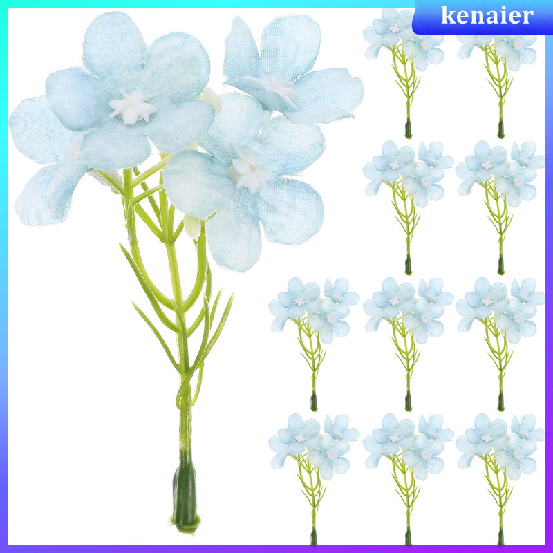 20 ชิ้นดอกไม้ประดิษฐ์ Florets ดอกไม้ปลอมแจกันไฮเดรนเยียสําหรับตกแต่ง Diffuser kenaier